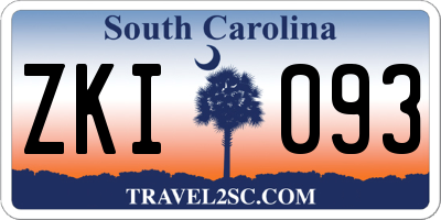 SC license plate ZKI093