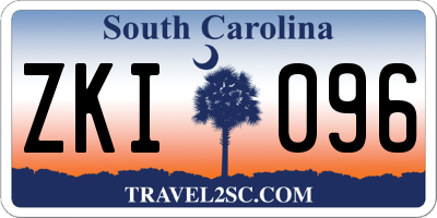 SC license plate ZKI096