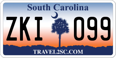 SC license plate ZKI099
