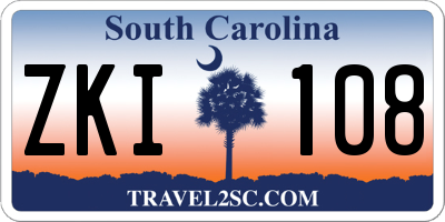 SC license plate ZKI108