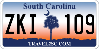 SC license plate ZKI109