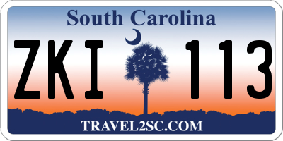 SC license plate ZKI113