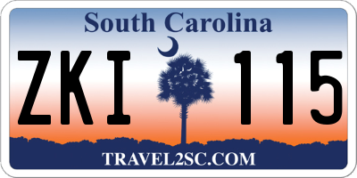 SC license plate ZKI115