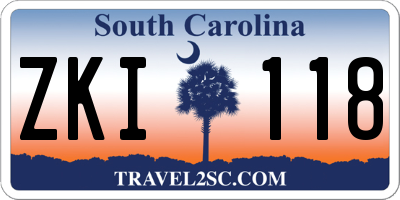 SC license plate ZKI118
