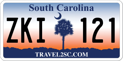 SC license plate ZKI121