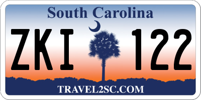 SC license plate ZKI122