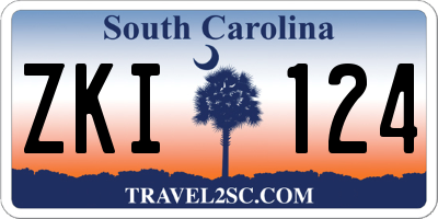 SC license plate ZKI124