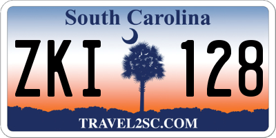SC license plate ZKI128