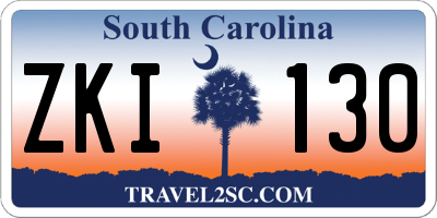 SC license plate ZKI130