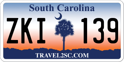 SC license plate ZKI139