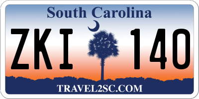 SC license plate ZKI140
