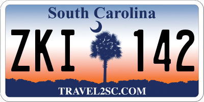 SC license plate ZKI142