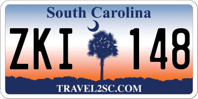 SC license plate ZKI148
