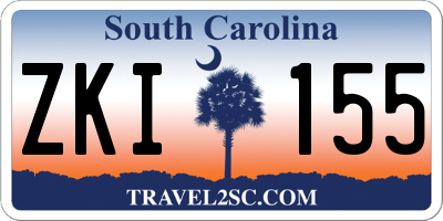 SC license plate ZKI155