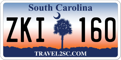 SC license plate ZKI160