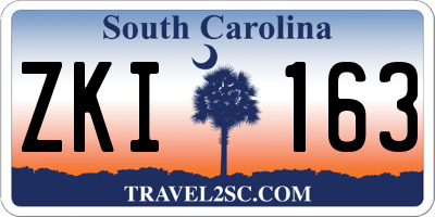 SC license plate ZKI163