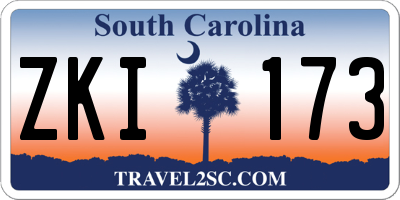 SC license plate ZKI173