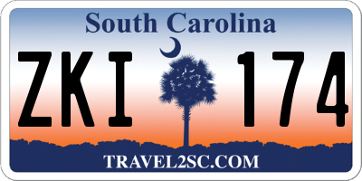 SC license plate ZKI174