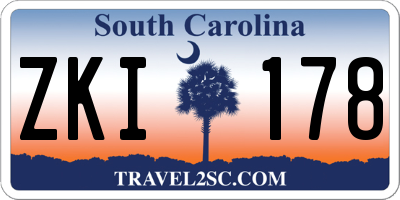 SC license plate ZKI178