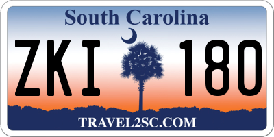 SC license plate ZKI180