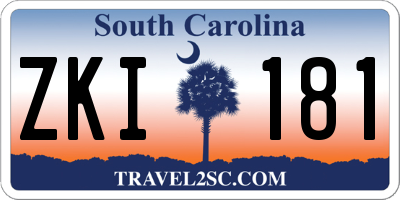 SC license plate ZKI181