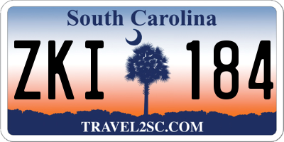 SC license plate ZKI184