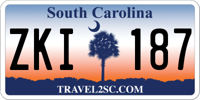 SC license plate ZKI187
