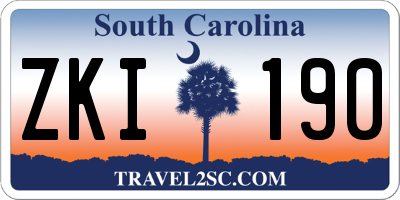 SC license plate ZKI190