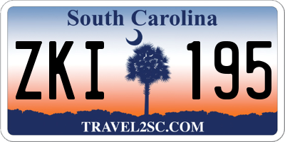 SC license plate ZKI195