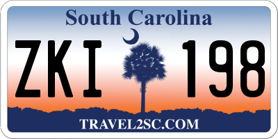 SC license plate ZKI198