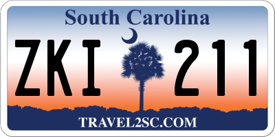 SC license plate ZKI211