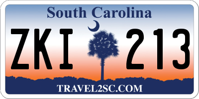 SC license plate ZKI213