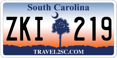 SC license plate ZKI219