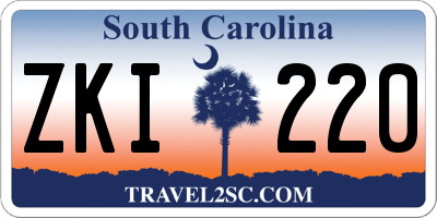 SC license plate ZKI220