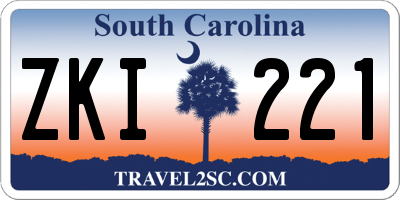 SC license plate ZKI221