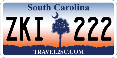 SC license plate ZKI222
