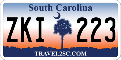 SC license plate ZKI223
