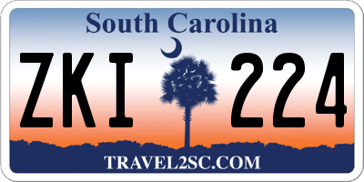 SC license plate ZKI224