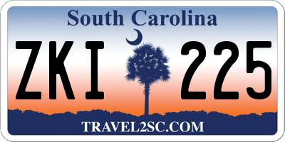 SC license plate ZKI225