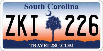 SC license plate ZKI226