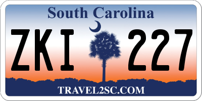 SC license plate ZKI227