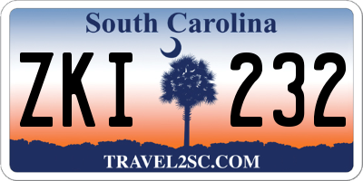 SC license plate ZKI232