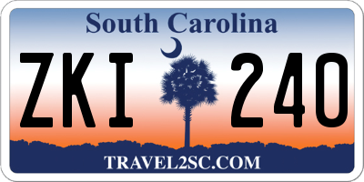 SC license plate ZKI240