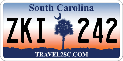 SC license plate ZKI242