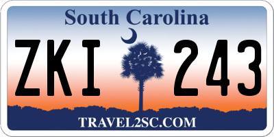 SC license plate ZKI243