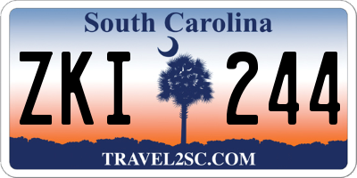 SC license plate ZKI244