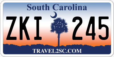 SC license plate ZKI245