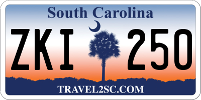 SC license plate ZKI250
