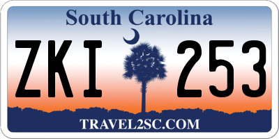 SC license plate ZKI253