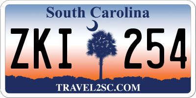 SC license plate ZKI254